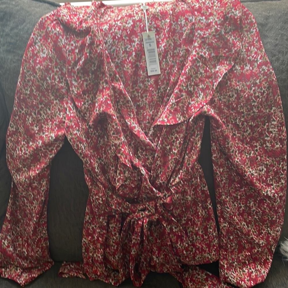 Faux wrap blouse